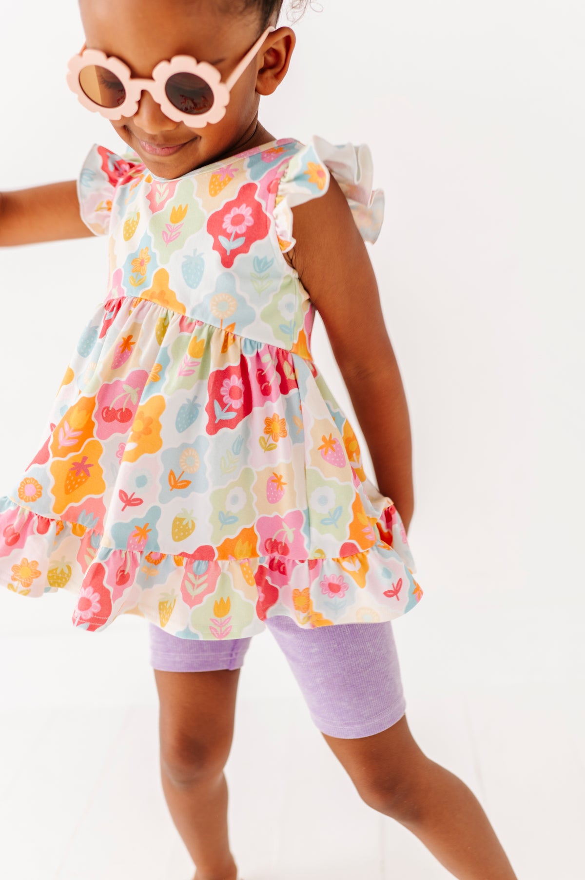 Fruity Floral | Double Ruffle Peplum