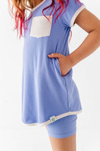 Load image into Gallery viewer, Periwinkle | Mini Dress + Biker Shorts RIB Set