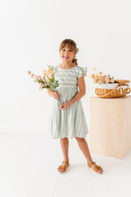 Load image into Gallery viewer, Mint Bay Stripes | TIE-BACK DRESS