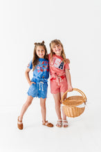 Load image into Gallery viewer, Flag Collage | BLUE Tie Front Tee