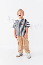 Load image into Gallery viewer, Peace-Out Ghost | Stripes Boxy Tee