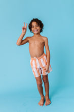 Load image into Gallery viewer, Tangerine Tide Stripes | BOYS SWIM SHORTS