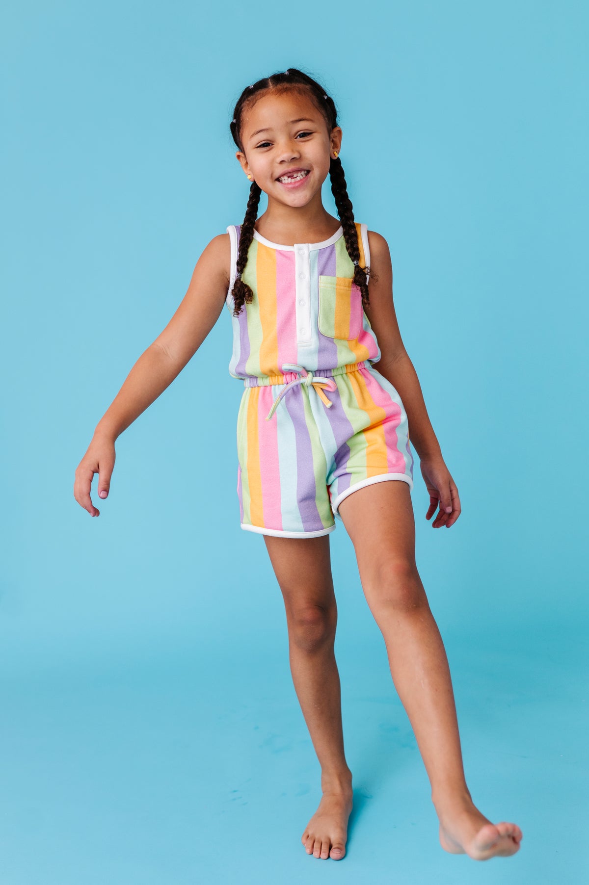 Sherbert Stripes | TERRY TANK ROMPER
