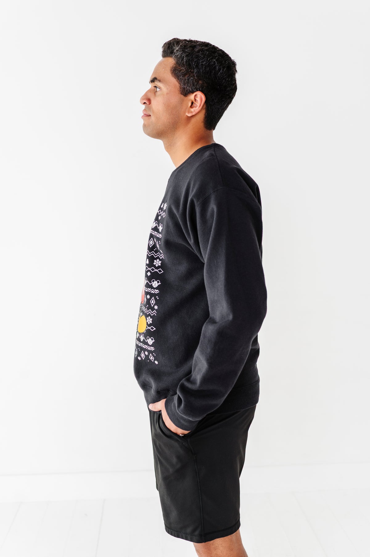 Sweater Print Mickey | BLACK Adult Sweatshirt