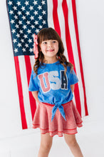 Load image into Gallery viewer, BLUE Patchwork USA | Tie Front Tee
