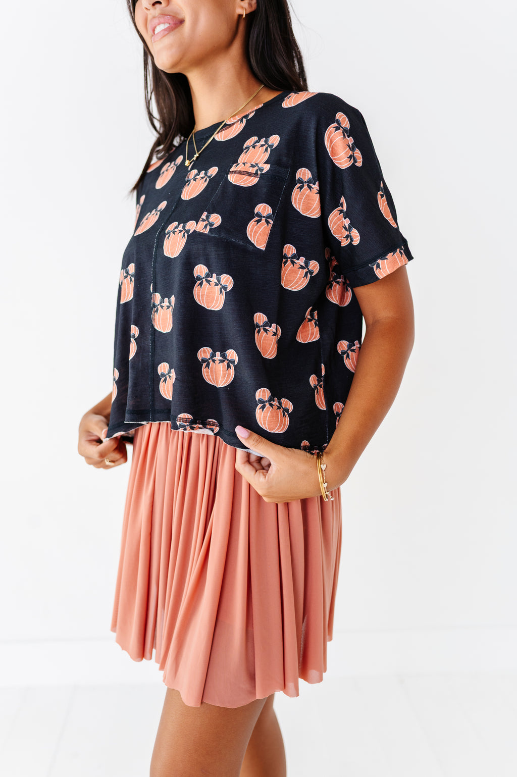 BLACK Piggy Pumpkins | ADULT Boxy Crop