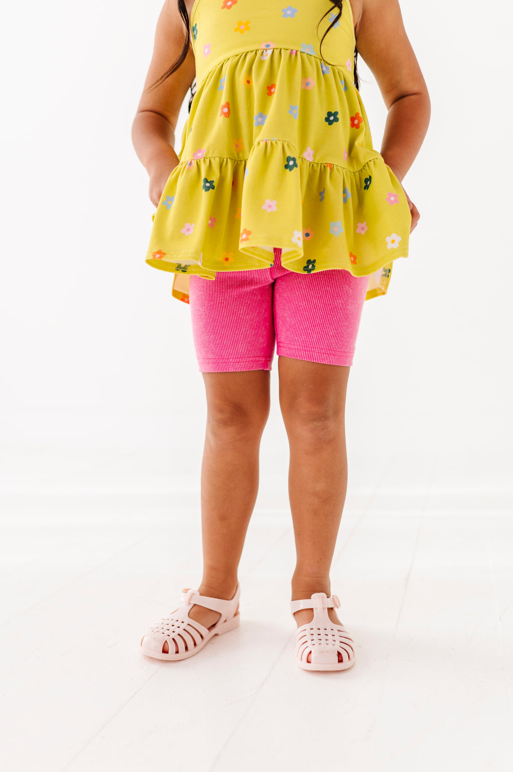 Lemon-Lime Floral | Strappy Tank Peplum