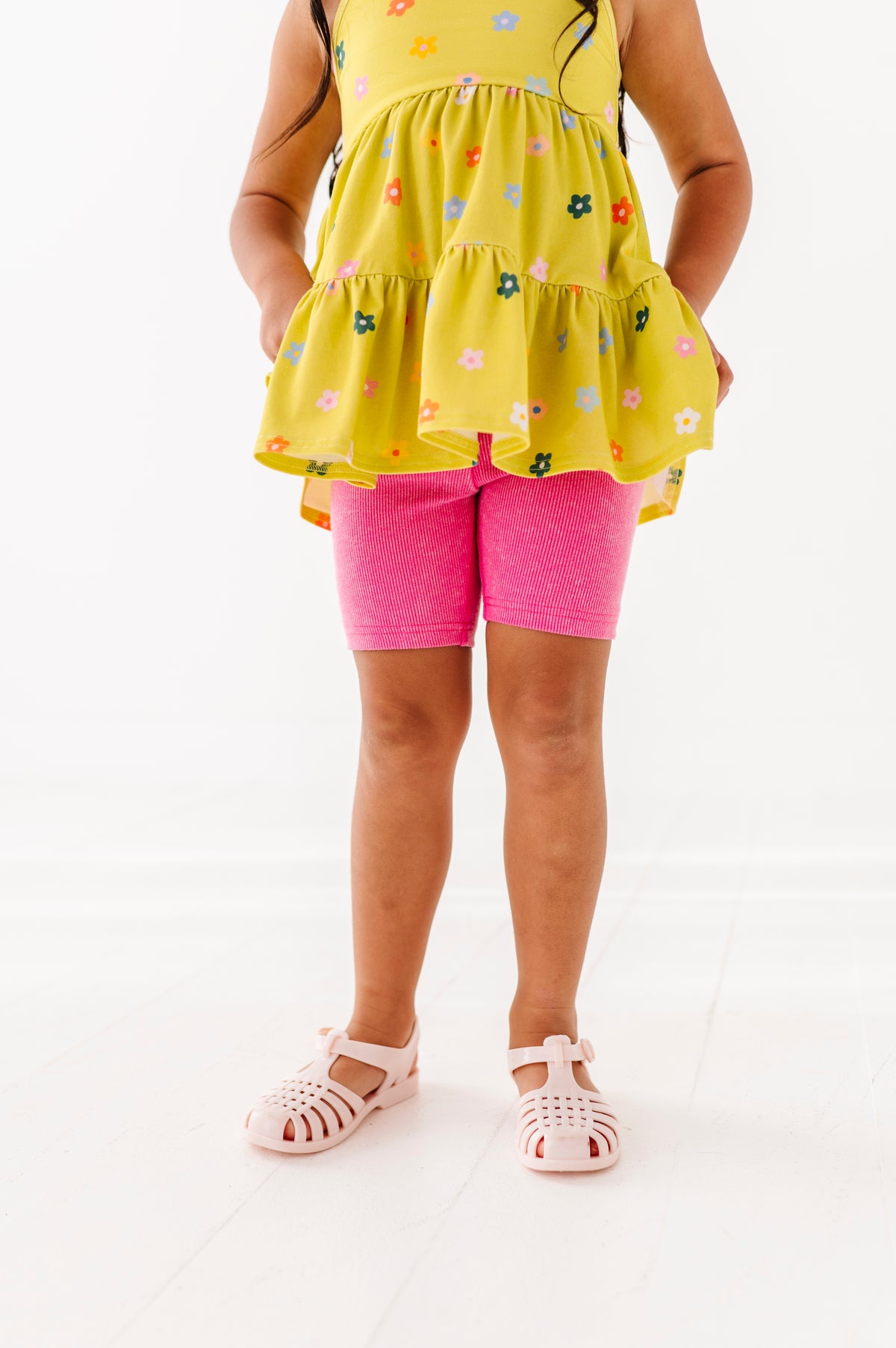 Lemon-Lime Floral | Strappy Tank Peplum