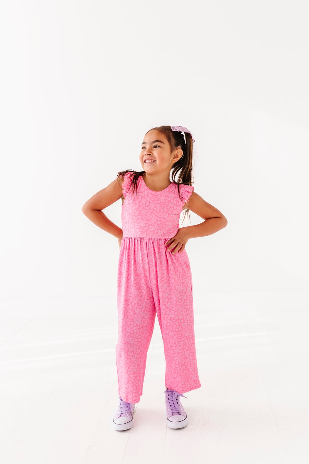 Bubblegum FLORAL | Cropped Pant Romper