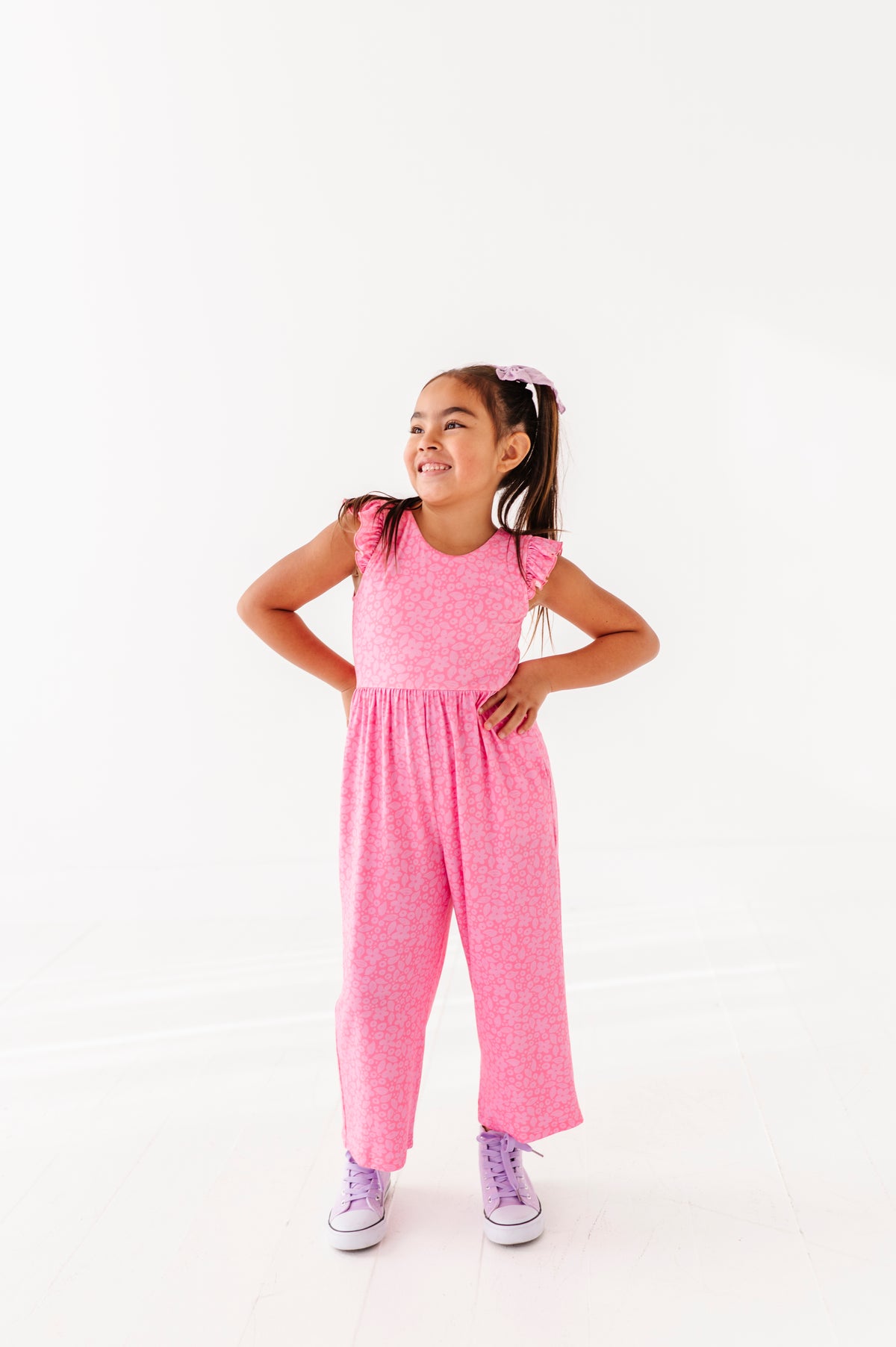 Bubblegum FLORAL | Cropped Pant Romper