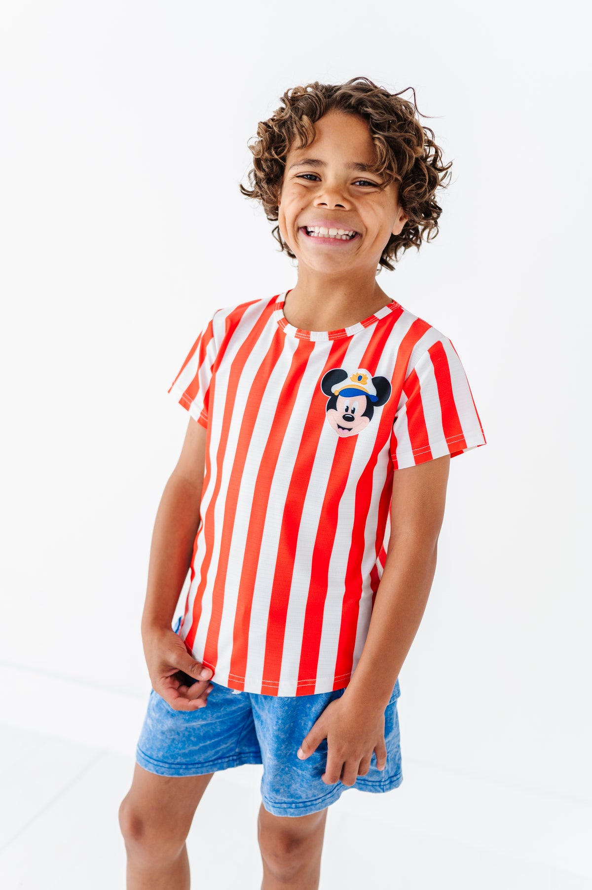 Mickey Pocket (RED Stripes) | KIDS TEE