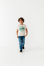 Load image into Gallery viewer, Checkered Lucky Shamrock | Cream Tee