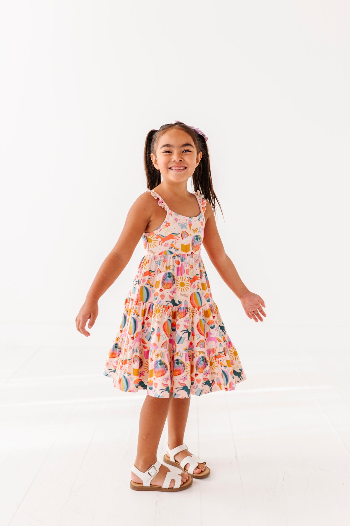 Retro Rainbow | Ruffle Bamboo Dress