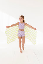 Load image into Gallery viewer, Violet Check: Boy Shorts TWO-PIECE