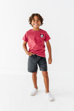 Load image into Gallery viewer, Green Outline Santa Mickey | KIDS RED TEE