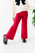Holly Berry | Rib Wide Leg Pants