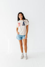 Load image into Gallery viewer, Patchwork USA | ADULT tees (*CROP + FULL LENGTH HERE)