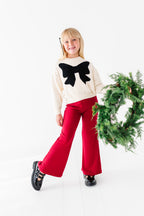 Holly Berry | Rib Wide Leg Pants