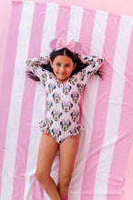 Load image into Gallery viewer, Purple Stripe Minnie | ONE-PIECE Rashguard Suit