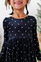 Black Dottie | Velvet Bow Back Dress