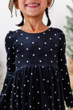 Load image into Gallery viewer, Black Dottie | Velvet Bow Back Dress