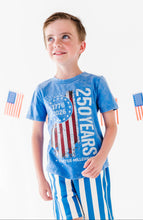 Load image into Gallery viewer, 250 Year Flag | BLUE Boys Curve Hem Tee