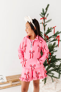 Mouse Bows PINK | (KIDS) 1/4th Zip Up
