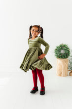 Load image into Gallery viewer, Sage | Velvet Bow Back Dress