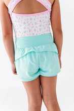 Load image into Gallery viewer, Minty Sweet | Ruffle Bum Runner Shorts