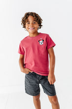Load image into Gallery viewer, Green Outline Santa Mickey | KIDS RED TEE
