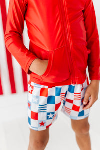 Red Zip ‘USA’ Rashguard | *SHIRT ONLY*