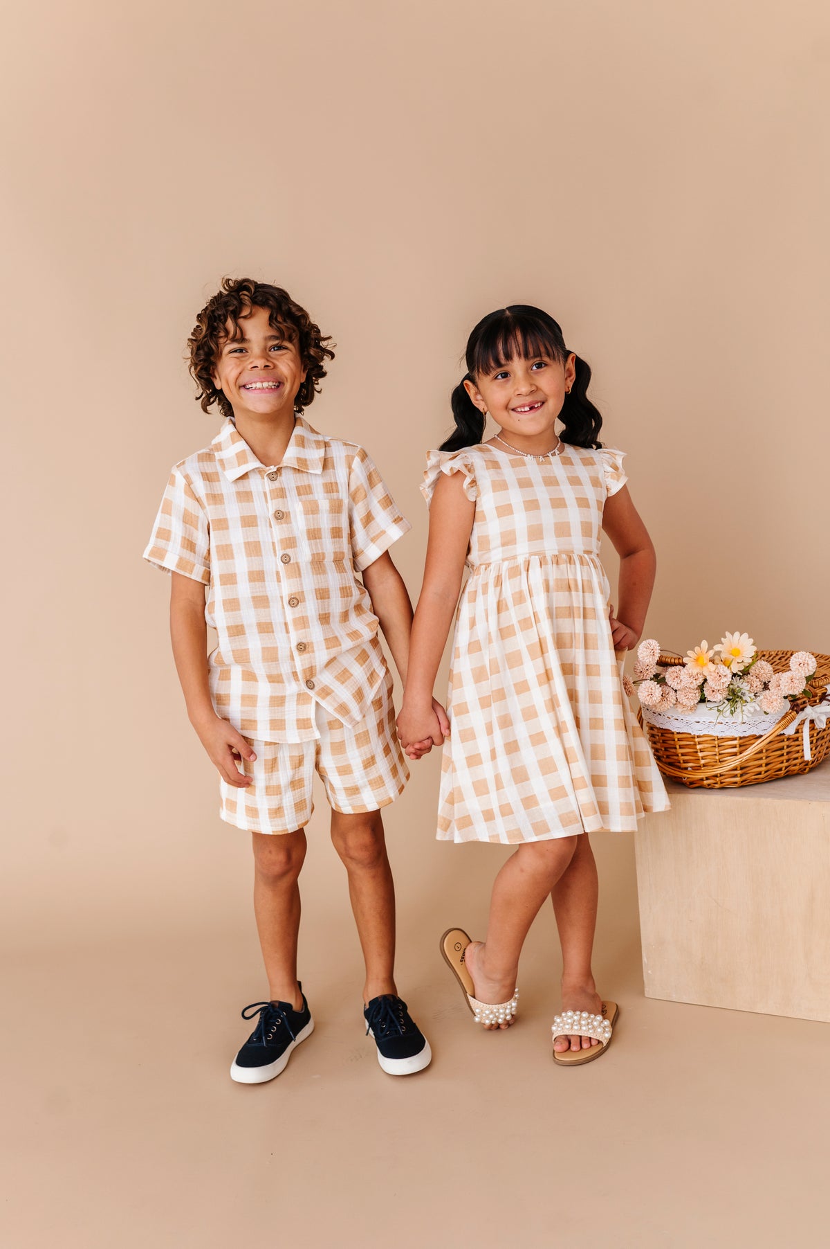 Honey Gingham | BOYS LINEN SET