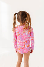 Load image into Gallery viewer, Neon Floral: ONE-PIECE Rashguard