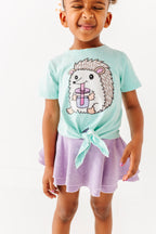 Hedgehog | Mint Vintage Front-Tie Tee