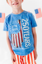 Load image into Gallery viewer, 250 Year Flag | BLUE Boys Curve Hem Tee