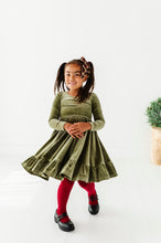 Load image into Gallery viewer, Sage | Velvet Bow Back Dress