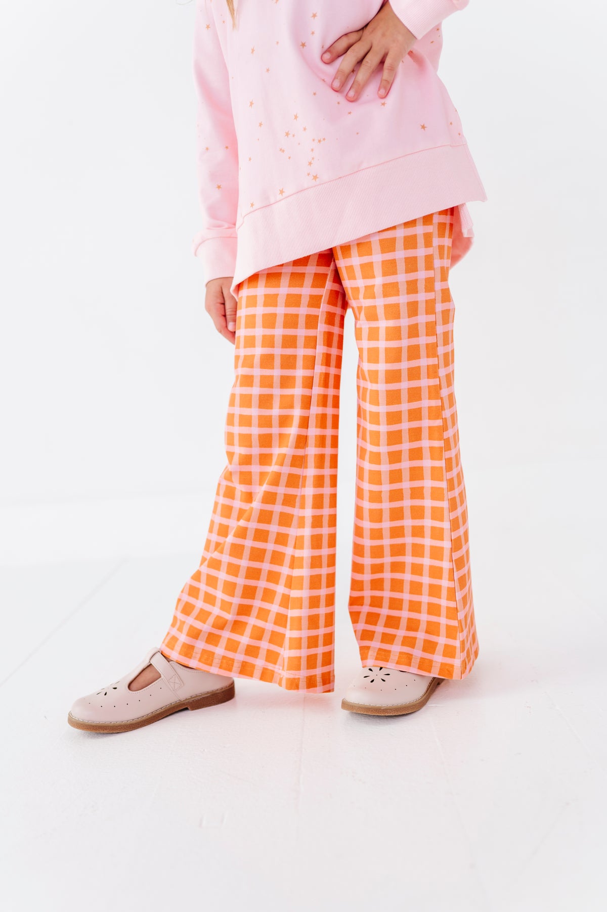 Peach Patch Plaid | Wide-Leg Pants