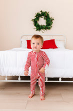 Load image into Gallery viewer, Red Stripes | ZIP ROMPER
