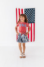 Load image into Gallery viewer, RED ‘USA’ Check | Girls Tie-Front Shirt