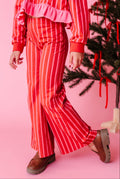 Peppermint Stripes | Wide Leg Pants