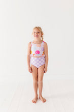 Load image into Gallery viewer, Smilies + Check: Ruffle TWO-PIECE Tankini