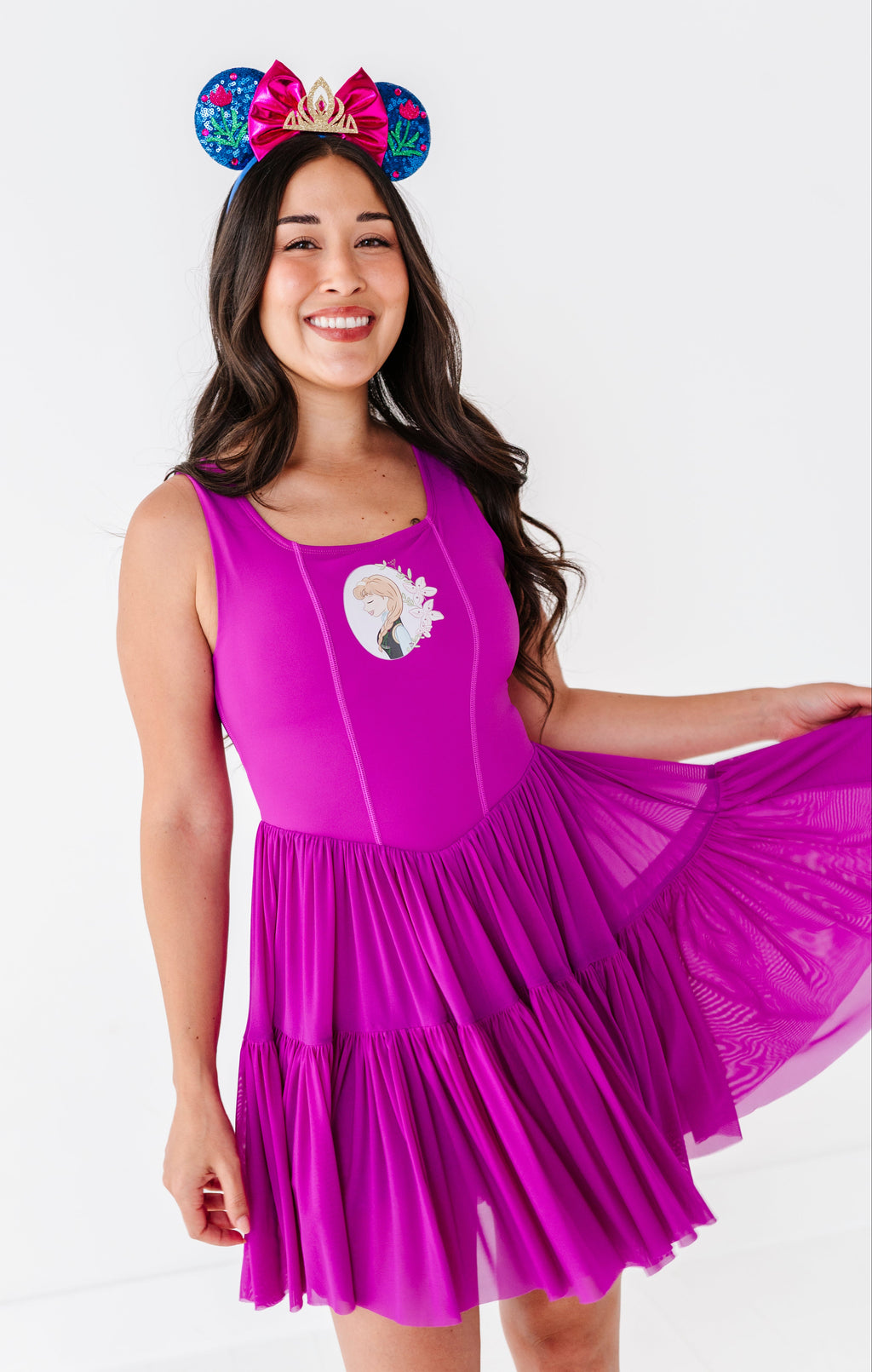 Ana (ADULT) | Raspberry Mesh DRESS