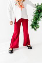Holly Berry | Rib Wide Leg Pants
