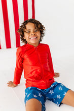 Load image into Gallery viewer, Red Zip ‘USA’ Rashguard | *SHIRT ONLY*
