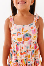 Retro Rainbow | Ruffle Bamboo Dress