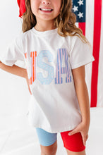 Load image into Gallery viewer, Girly USA | Colorblock SET (Side-Split Tee + Rib Biker Shorts included!)