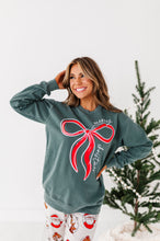 Load image into Gallery viewer, RED BOW (GREEN SHIRT) | Adult *SWEATSHIRT*