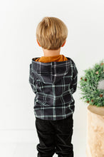 Load image into Gallery viewer, Black Plaid | HOODED HENLEY