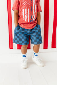 Dark Blue Check | BOYS Shorts