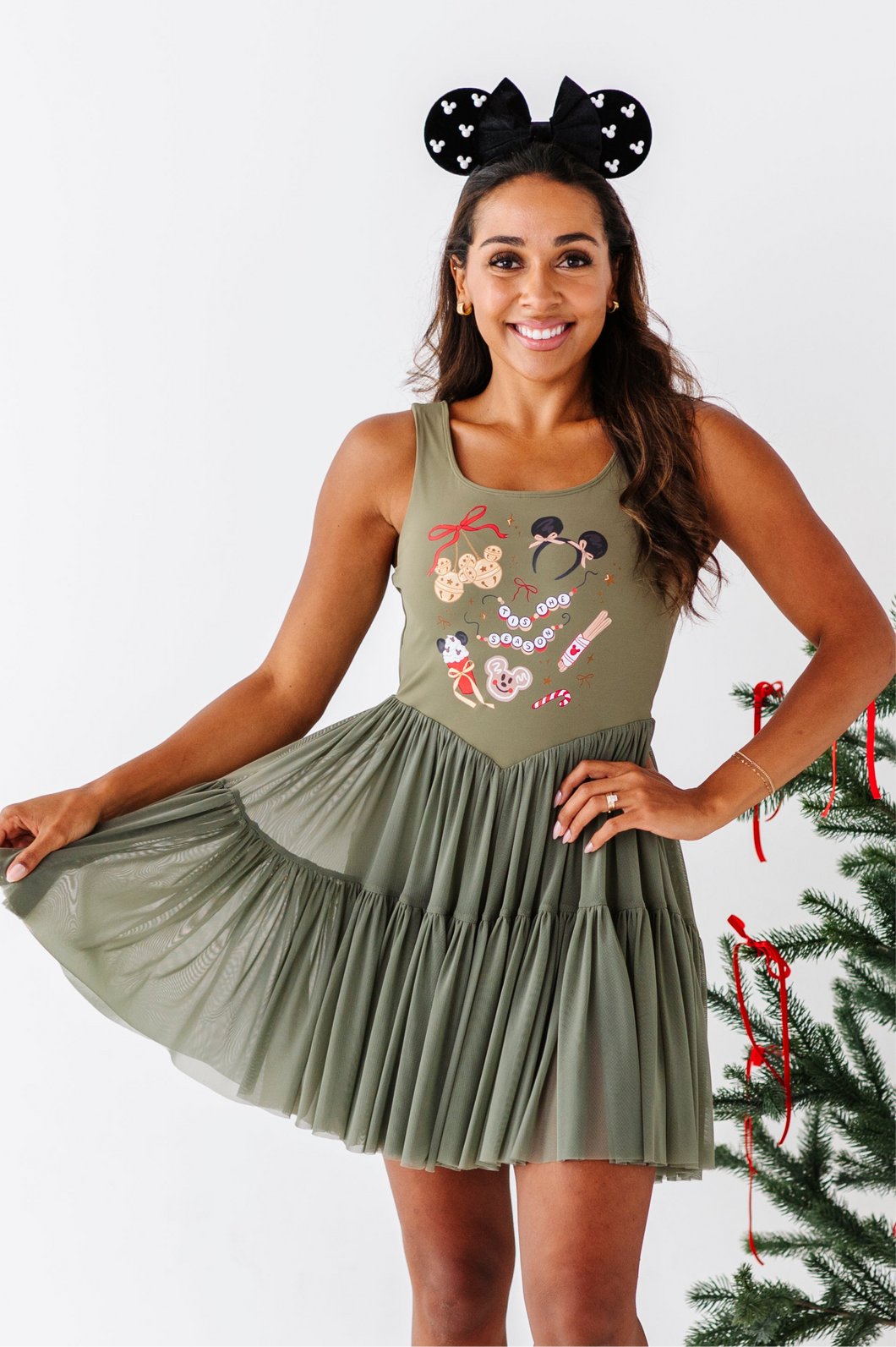 Holiday Snacks | (ADULT) Mesh GREEN DRESS
